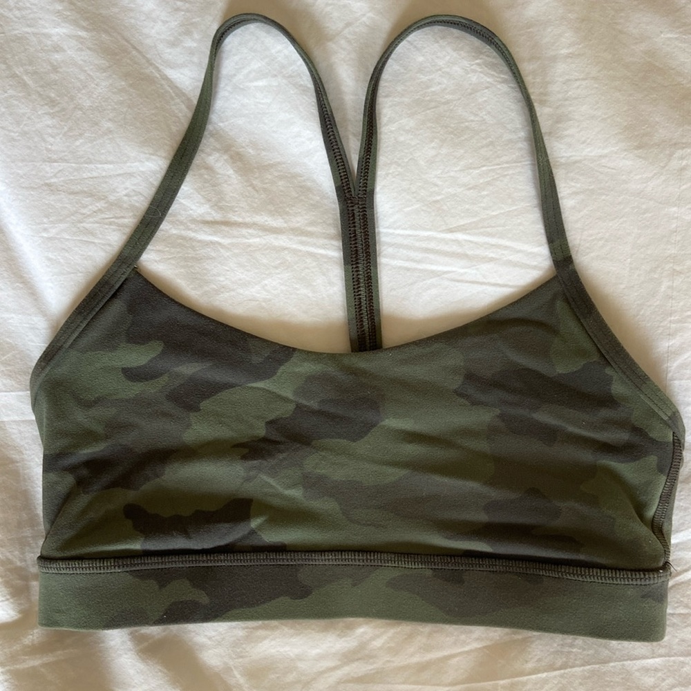 Lululemon Camo Flow Y Sports Bra
